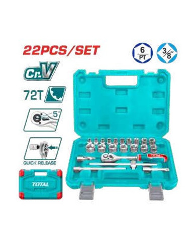 TOTAL JX  22 DOUILLES 3/8" THT381221