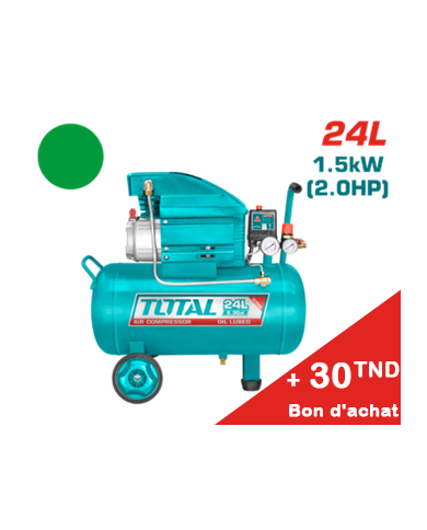 COMPRESSEUR TOTAL  24L 1.5KW TC2202461E+ Bon d'achat 30TND