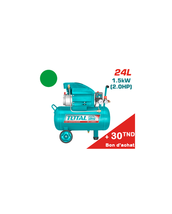 COMPRESSEUR TOTAL  24L 1.5KW TC2202461E+ Bon d'achat 30TND