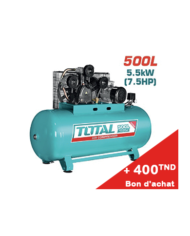 COMPRESSEUR TOTAL 500L 7.5CV TC1755002E + Bon d'achat 400TND