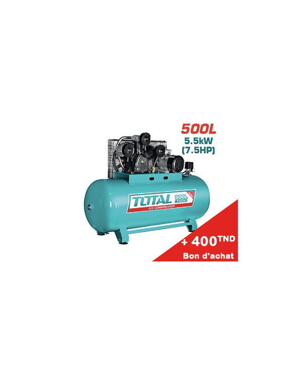 COMPRESSEUR TOTAL 500L 7.5CV TC1755002E + Bon d'achat 400TND