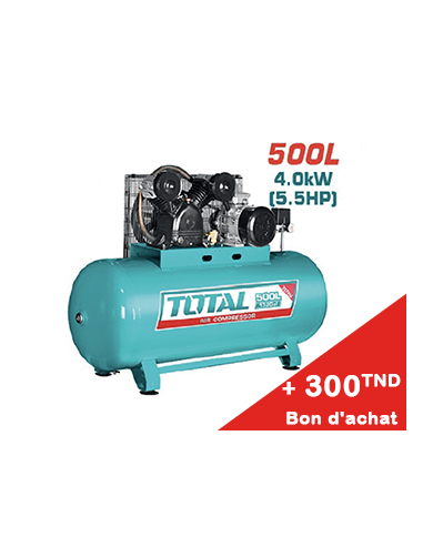 COMPRESSEUR TOTAL 500L 5.5CV TC1555002E + Bon d'achat 300TND