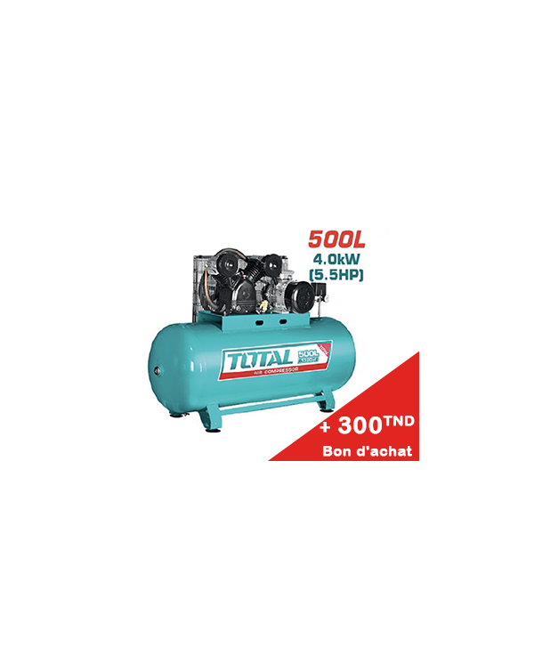 COMPRESSEUR TOTAL 500L 5.5CV TC1555002E + Bon d'achat 300TND