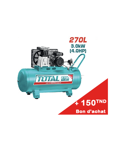 COMPRESSEUR TOTAL 270L 220V 4CV TC1403002E + Bon d'achat 150TND