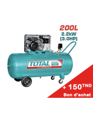 COMPRESSEUR TOTAL 200L 3CV 380V TC1302002E + Bon d'achat 150TND