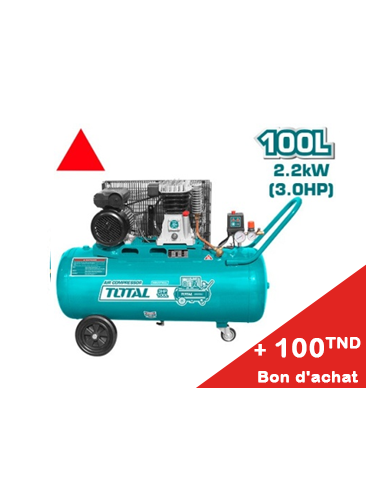 COMPRESSEUR 100L 220V 3CV TC1301006E + Bon d'achat 100TND
