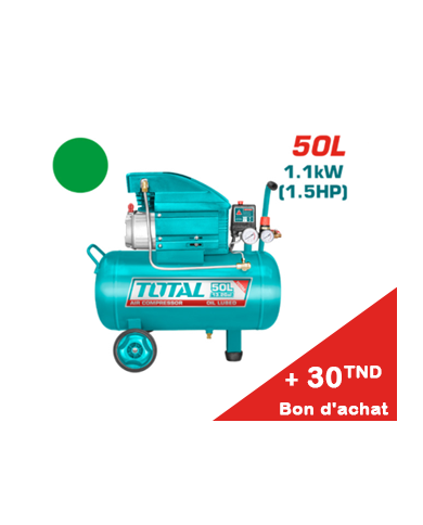 COMPRESSEUR TOTAL 050L 220V 2CV TC255061E + Bon d'achat 30TND