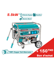 GROUPE ELECTROGENE  TOTAL ESSENCE GAZ A/B 5500W/21A TP155001 + Bon d'achat 150TND