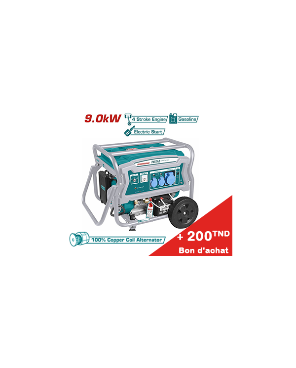 GROUPE ELECTROGENE GASOLINE 9KW BATTERIE TP190006 + Bon d'achat 200TND