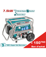 GROUPE ELECTROGENE GASOLINE TOTAL 7,5KW BATTERIE TP175006 + Bon d'achat 150TND