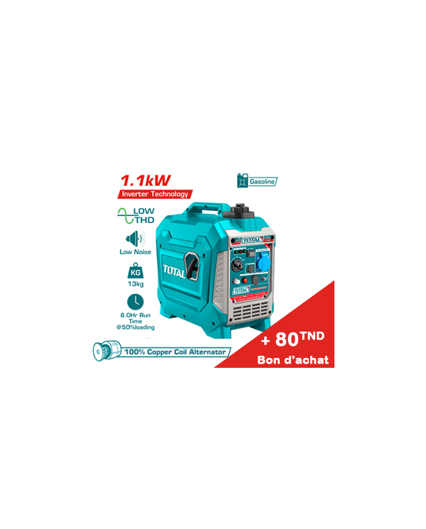 GROUPE ELECTROGENE TOTAL 1.1KW ESS INVERTER TP515006+ Bon d'achat 50TND