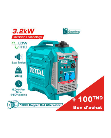 GROUPE ELECTROGENE TOTAL 3.2KW ESS INVERTER TP535006+ Bon d'achat 100TND