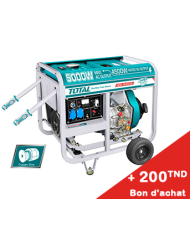 GROUPE ELECTROGENE TOTAL 5KW DIESEL BATTERIE TP450001+ Bon d'achat 200TND