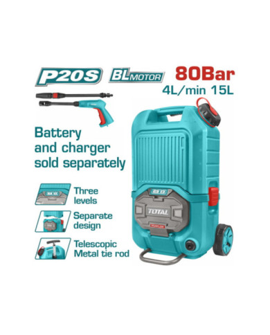 NETTOYEUR HP 80BAR 20V 2.4AH S/BAT TPWLI4006