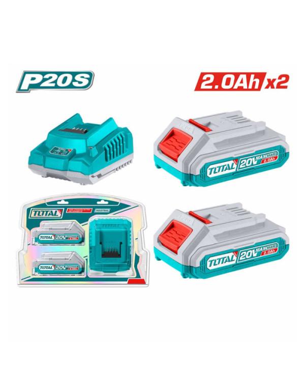 CHARGEUR + 2 BATTERIES 20V 2AH TFBCPK1222