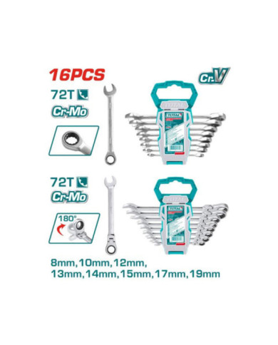 JX 16 CLES A CLIQUET DE 08-19MM THT103RK166