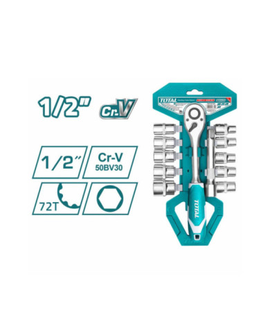 SET CLE A DOUILLES 1/2″ 12PCS THT141121