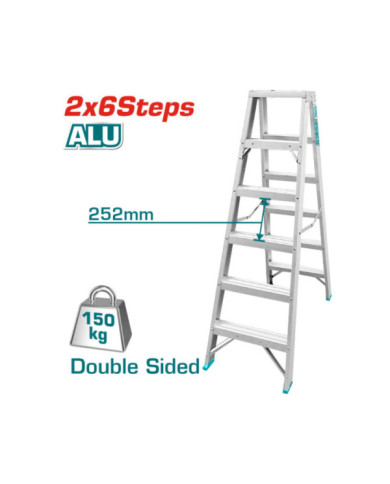 ESCALIER DOUBLE FACE 2X6 EN ALUMINIUM THLAD01061