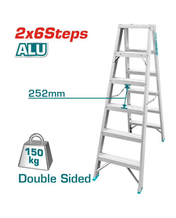 ESCALIER DOUBLE FACE 2X6 EN ALUMINIUM THLAD01061