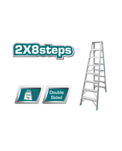 ECHELLE DOUBLE FACE 2X8 EN ALUMINIUM THLAD01081