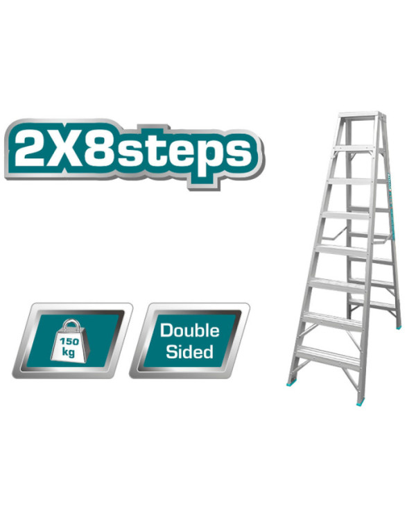 ECHELLE DOUBLE FACE 2X8 EN ALUMINIUM THLAD01081